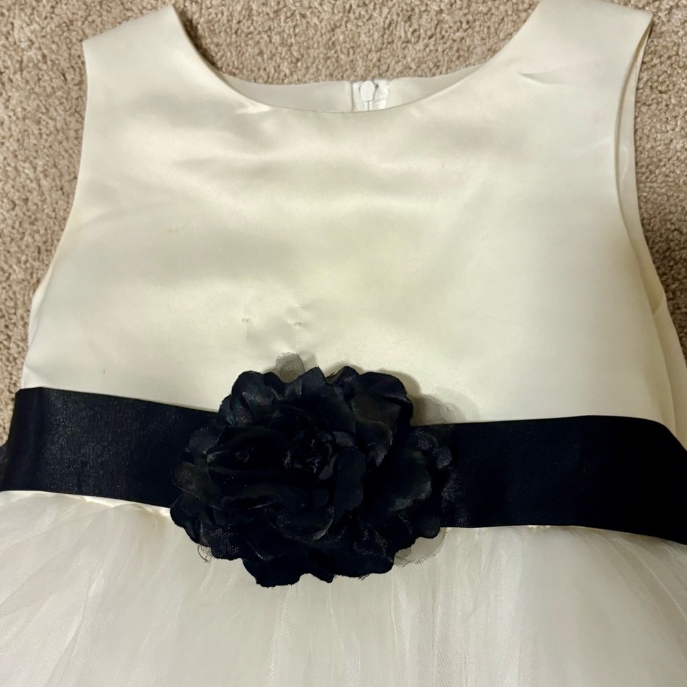 Elegant White Dress with Black Sash